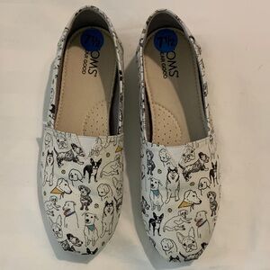 TOMS Women's Sneakers with Dog Print - White